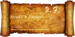 Uzsák Ferenc névjegykártya