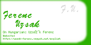 ferenc uzsak business card